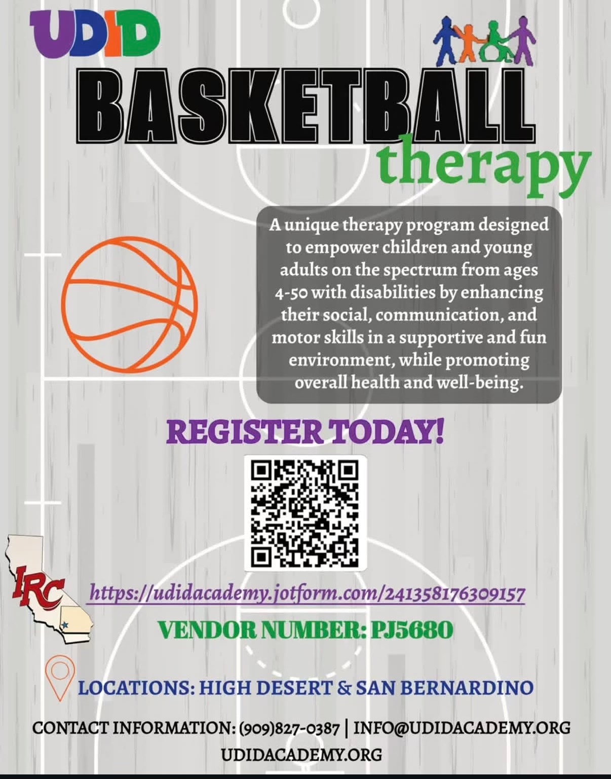Basketball program flyer — UDID Academy